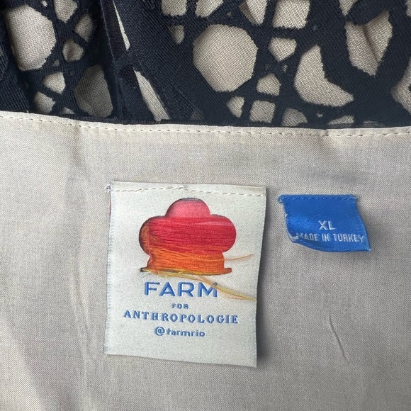 Farm Rio for Anthropologie Devore Velvet Maxi Dress XL Crochet-Inspired Black - Picture 8 of 10